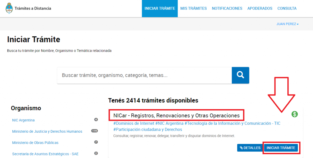 registrar dominio .com.ar en Nic