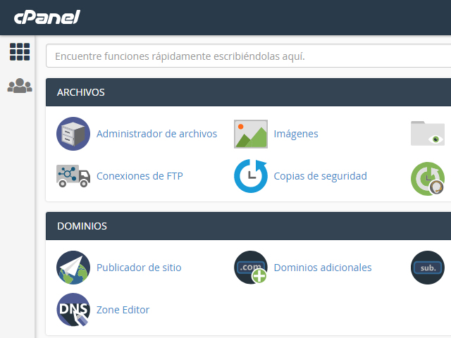 hosting administrador archivos cpanel