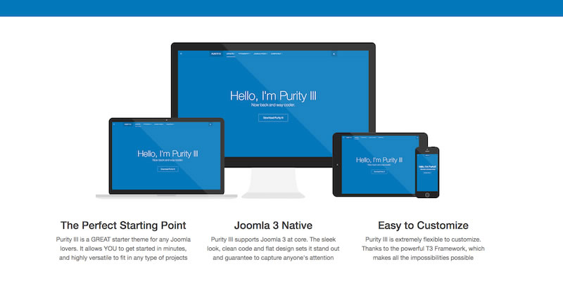 purity joomla plantilla hosting