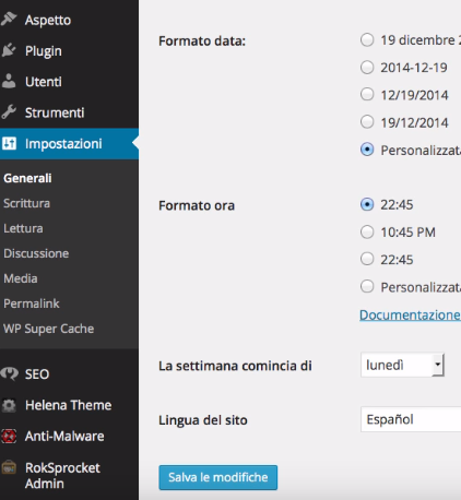 cambiar idioma wordpress italiano