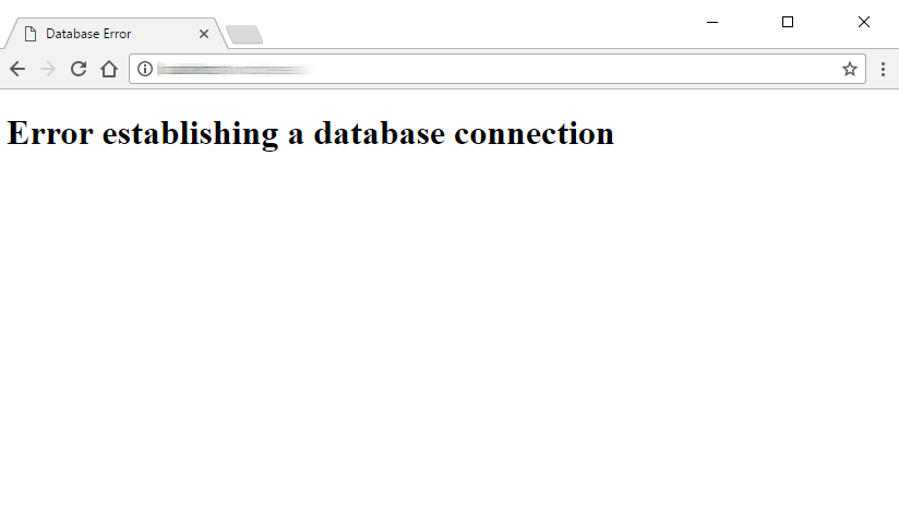 Error establishing database connection screen