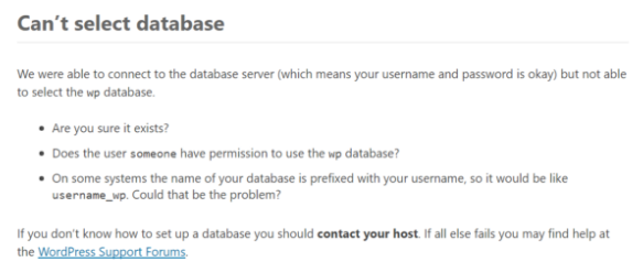 Error stablishing a database connection wordpress case