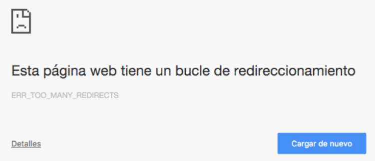 Solucionar el error too many redirects de WordPress