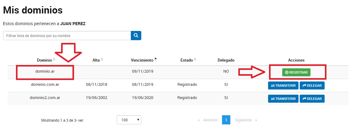 registrar dominio .ar