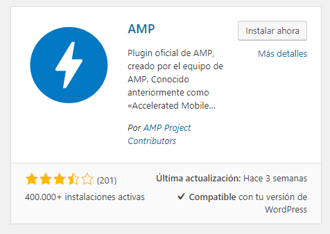 amp wordpress instalar ahora configurarlo luego