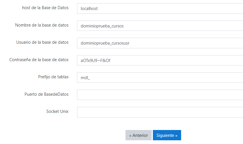 agregar base de datos moodle