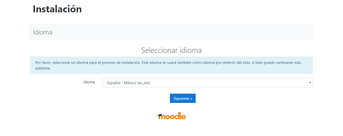 instalar moodle idioma