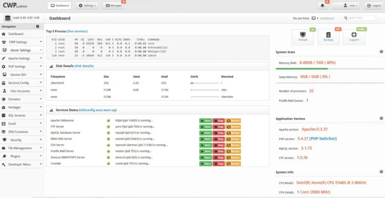 centos web panel