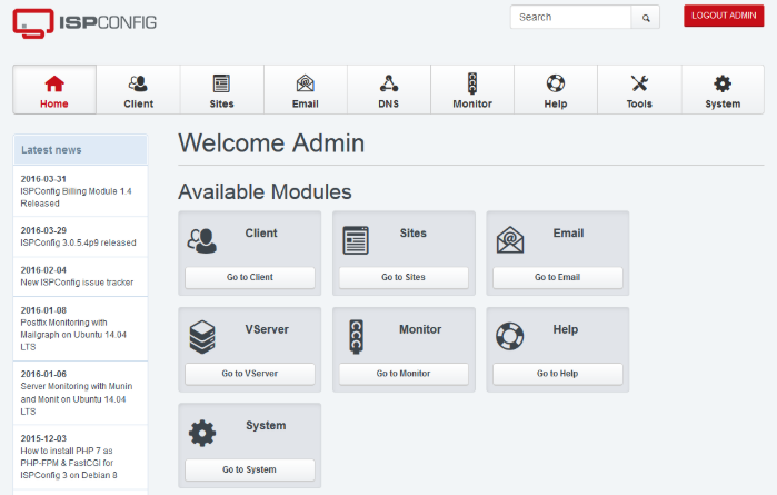 ispconfig panel de control gratis