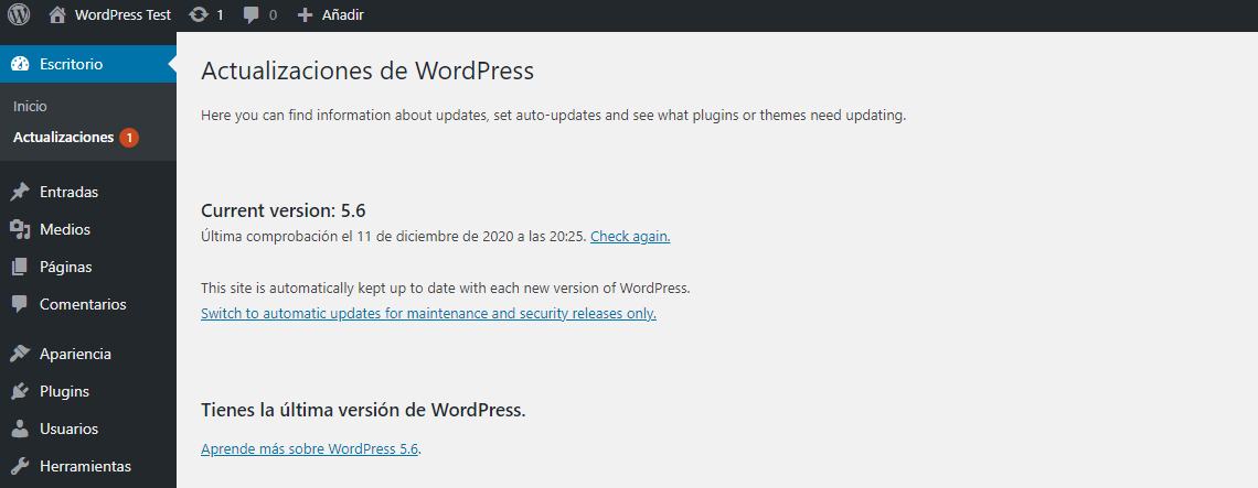 wordpress 5.6 cambios version updates