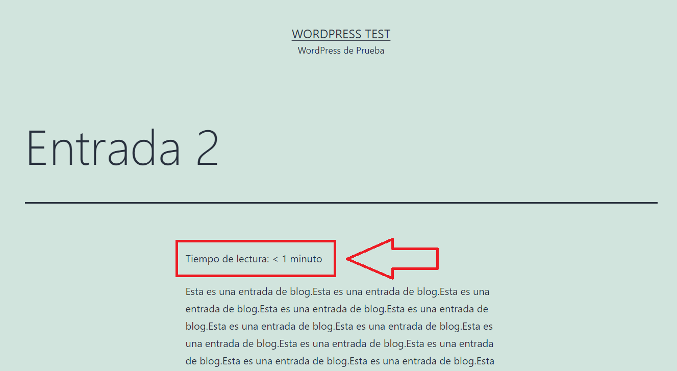 como agregar tiempo de lectura wordpress con plugin demostracion de como queda