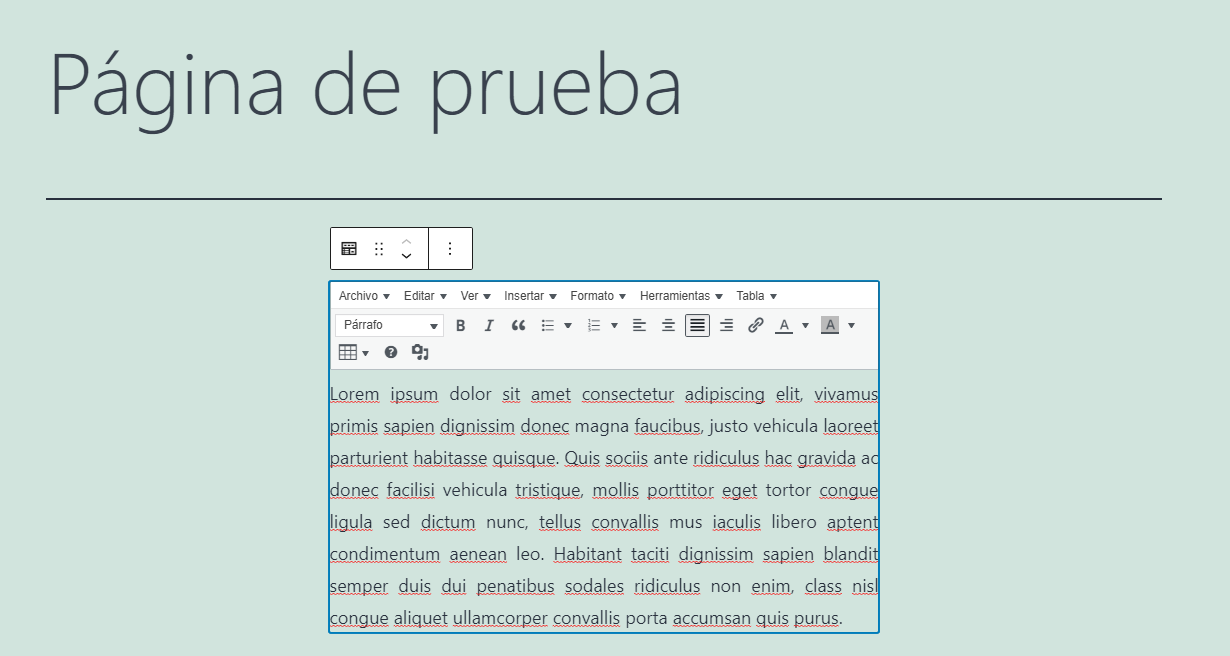 html justificar parrafo texto wordpress