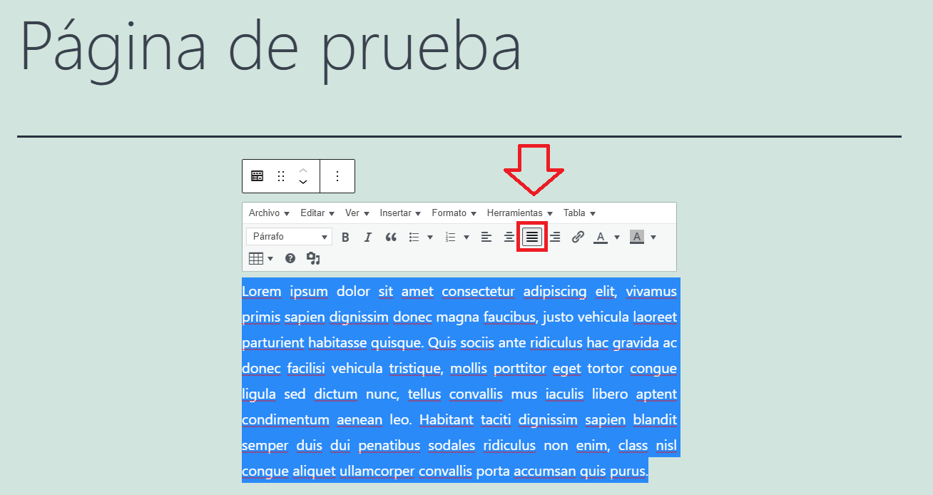 html justificar parrafo texto wordpress plugin