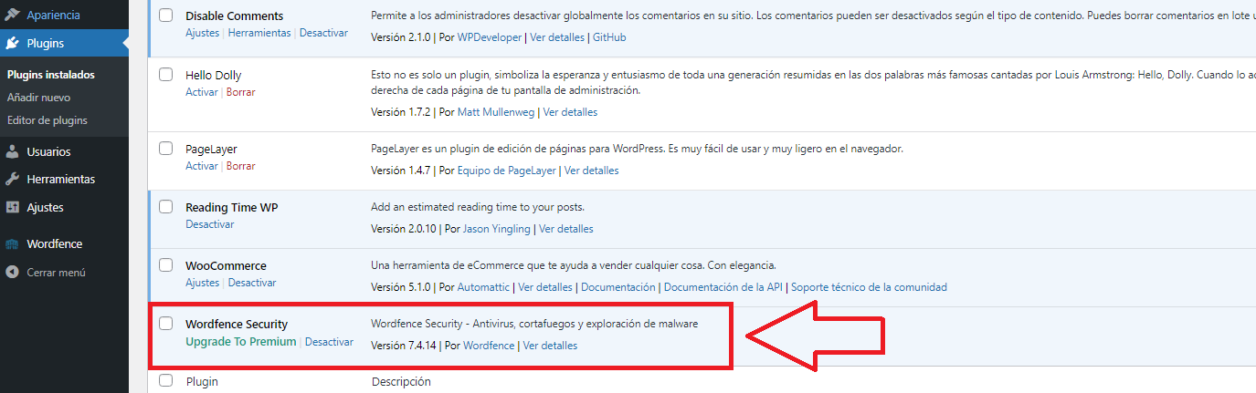 instalar wordfence en tu wordpress desde wp-admin con plugin