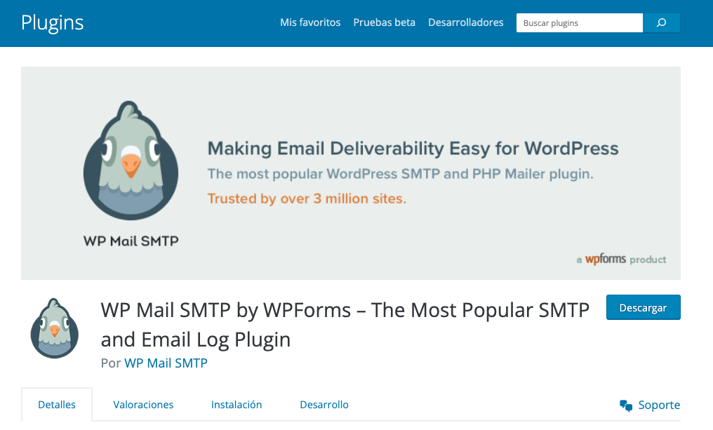wp mail smtp plugins instalador