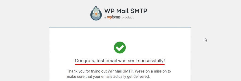 wp mail smtp ok