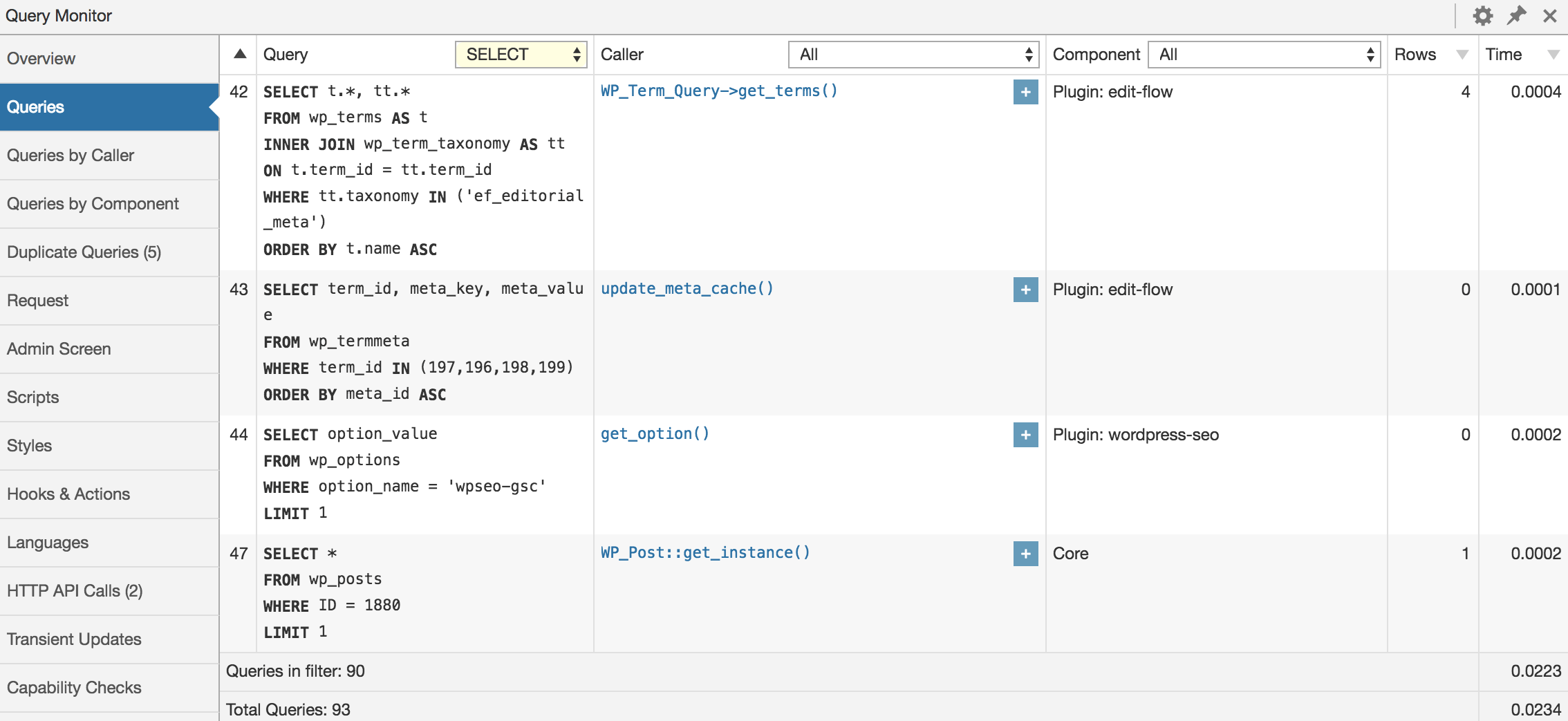 query monitor plugin