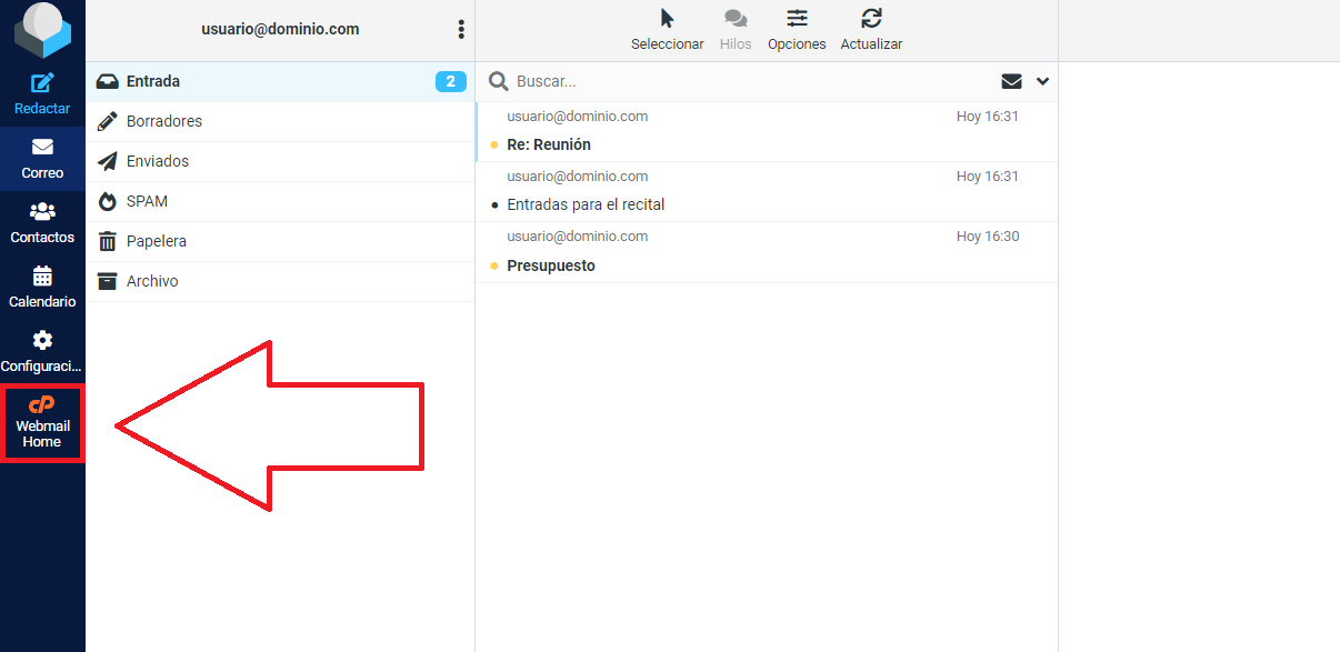 roundcube vs horde webmail cambiar interfaz