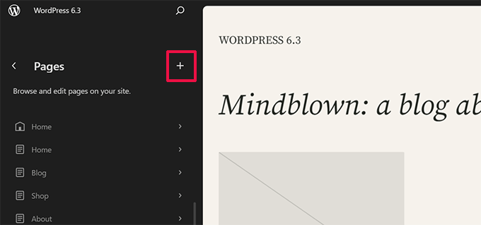 wordpress 6.3 editar o crea página