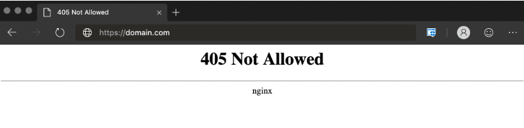 error 405 Method Not Allowed cómo aparece en el navegador