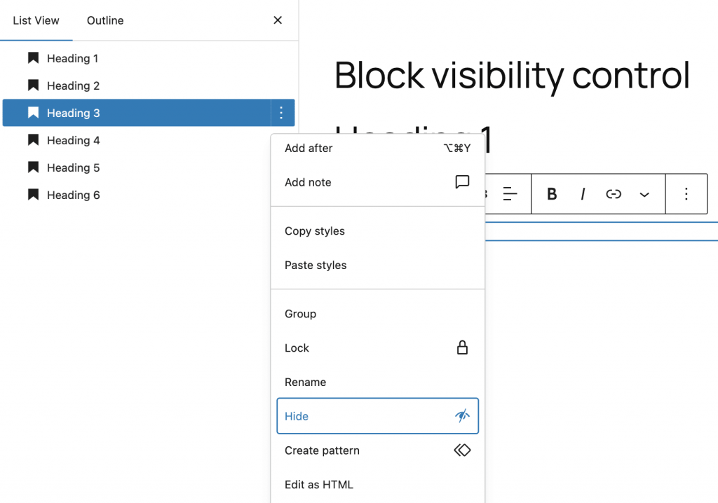 Wordpress 6.9 novedades: control de visibilidad de bloques Wordpress 6.9 novedades: control de visibilidad de bloques