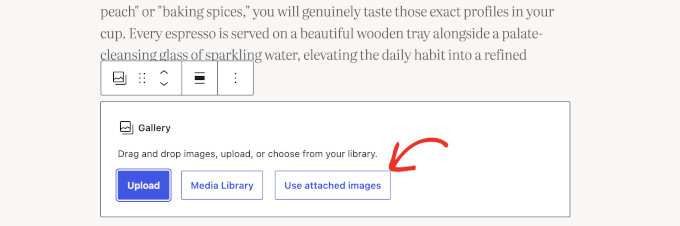 Imágenes adjuntas en WordPress 7.1